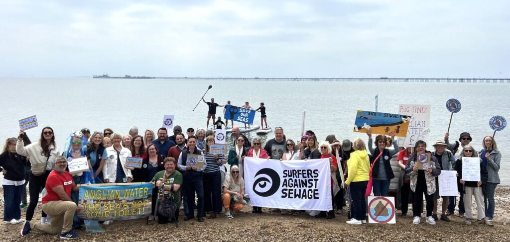 Bayo Alaba Southend against sewage surfers against sewage