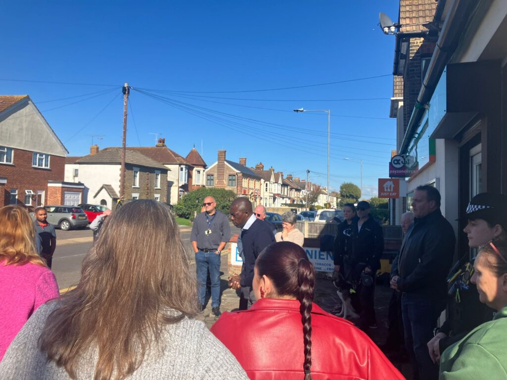 Bayo Alaba MP Street meeting shoebury